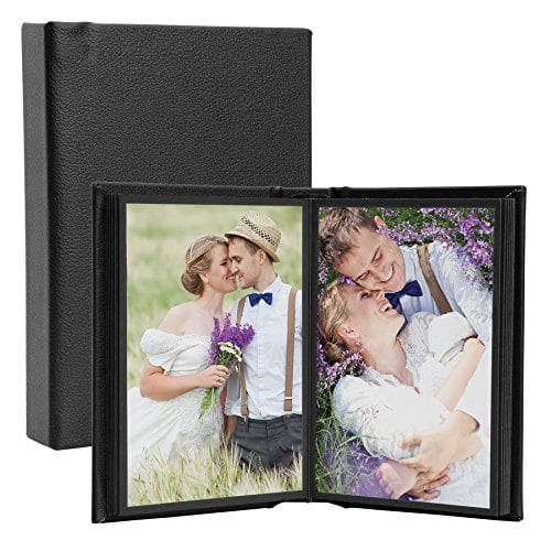 Neil Enterprises Leather Self-Stick Photo Album (4" x 6" (20 photos), Black)