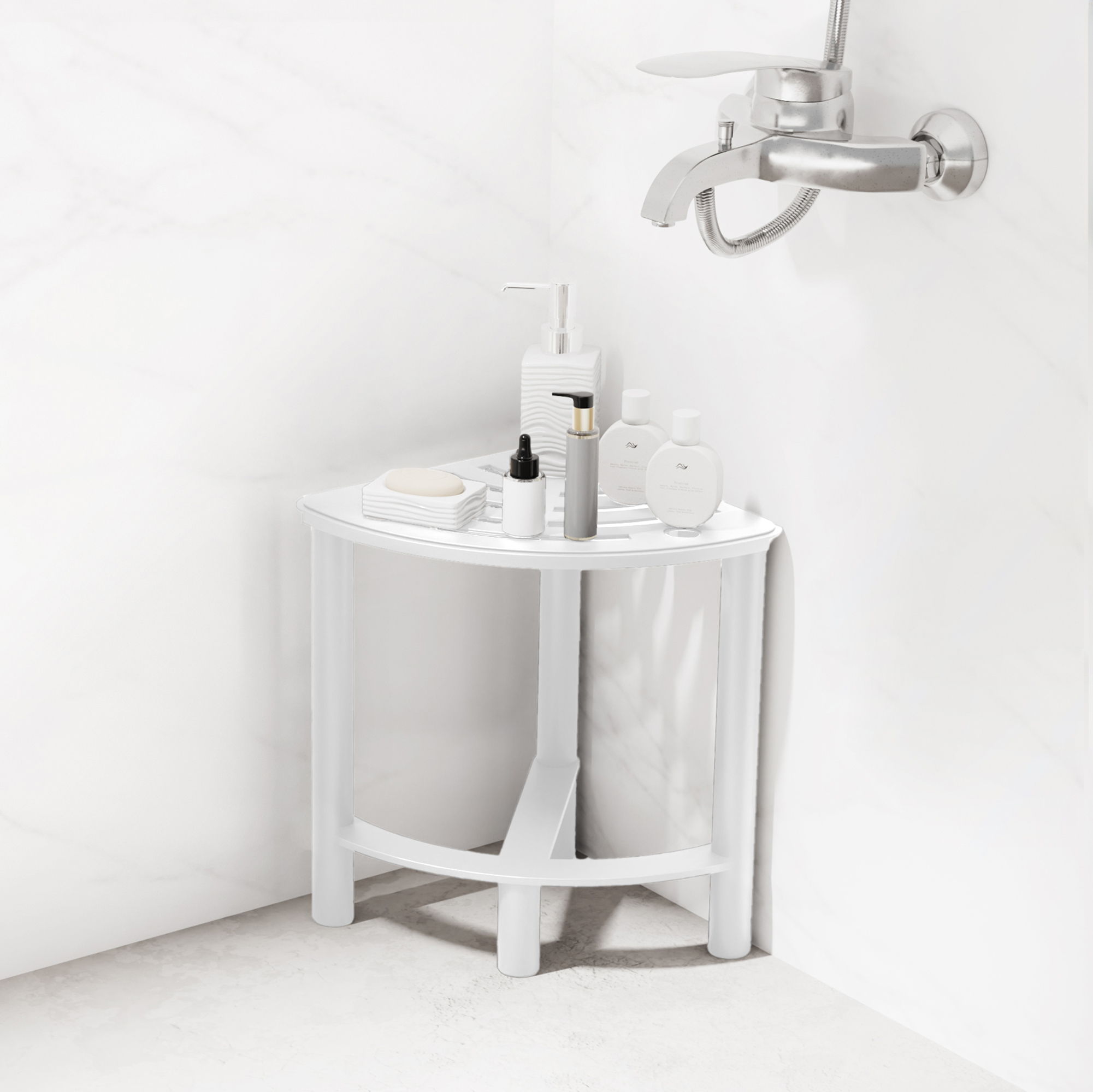Era Tripole Tabouret de Douche Blanc 11x16 po