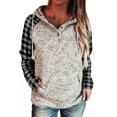 thumbnail image 1 of MAWCLOS Ladies Hoodies Button Dwon Pullover Drawstring Sweatshirt Casual Kangaroo Pocket Long Sleeve Hooded Tops Gray 3XL, 1 of 2