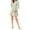 thumbnail image 2 of INSPIRE CHIC Robe pour Femme Manches Longues Col Rabattu Boutonnée Mini Robe Chemise Florale TP Vert Pâle, 2 of 6