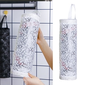 Under $5! Kingtowag Sacs à corbeille de cuisine, Sac de rangement de sac suspendu Grille de sac transparent Sac en plastique Deuxième usage Sac de suspension blanc, polyvalent, super fort, fond renforcé breveté