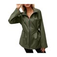 thumbnail image 3 of Women Zip Up Hooded Jacket Long Sleeve Waterproof Lightweight Jacket Outdoor Drawstring Jackets Windbreaker, 3 of 8