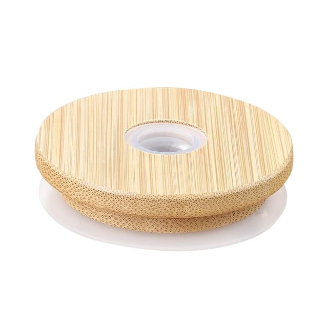 Lids For Glass Cups With Straw Hole Wooden Lids For Can Cups Replacement For Regular Mouth