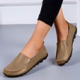 thumbnail image 5 of B91xZ Chaussures pour Femmes Classiques Bout Rond Fermé Ballerines Confortables Décontractées Chaussures de Danse, Kaki 7.5, 5 of 5