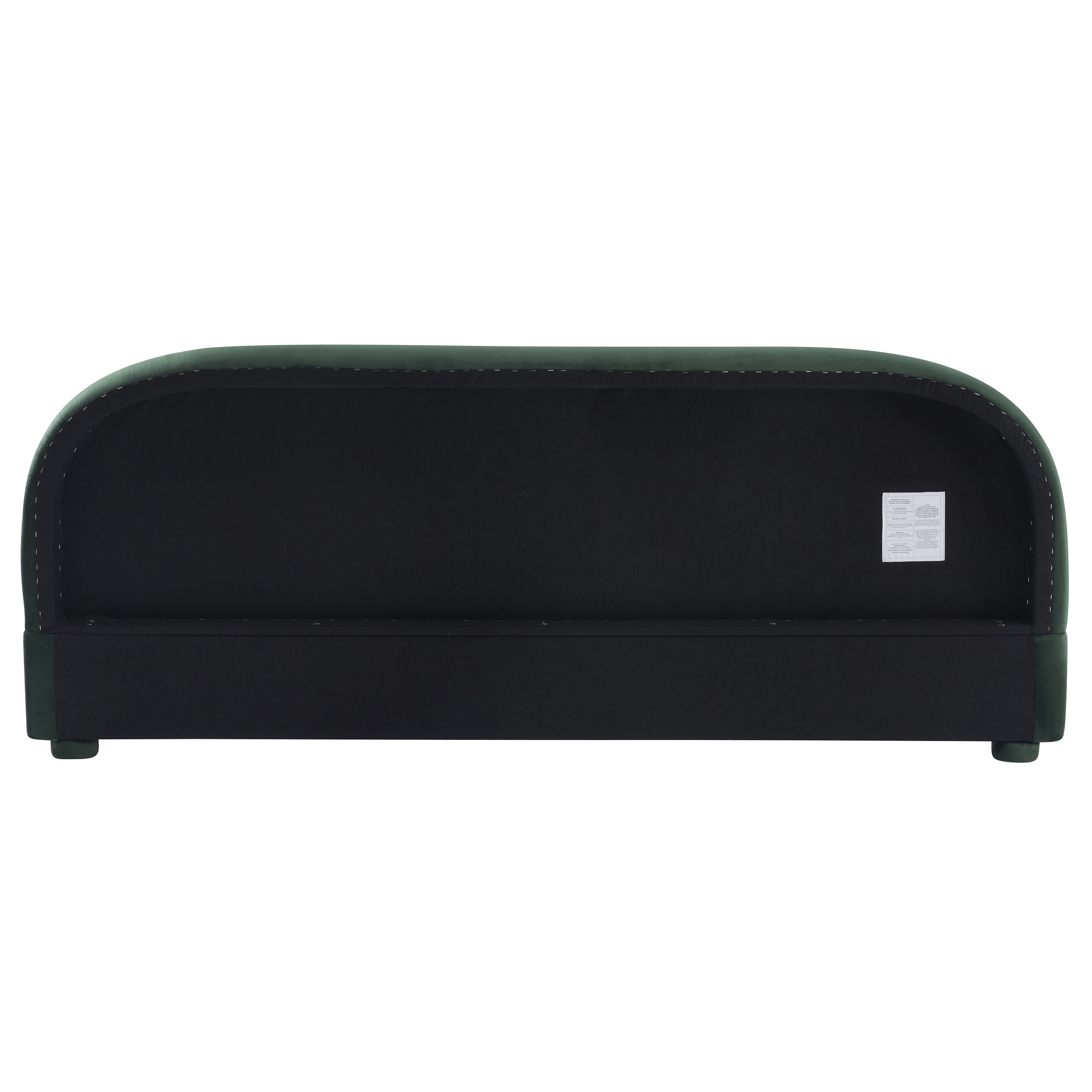 Noble House Lit rembourré Style King Cream, tête de lit en tissu texturé courbé avec structure solide, vert foncé