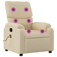 thumbnail image 1 of vidaXL Massage Recliner Chair Cream Fabric, 1 of 5