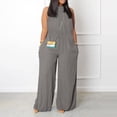 thumbnail image 1 of LSLJS Combinaison Décontractée pour Femme Sans Manches à Bretelles Spaghetti, Ample, Ajustable, Extensible, Pantalon Long, une-Pièce avec Poches, 1 of 5