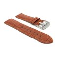 thumbnail image 3 of 20mm Mens' Alligator Style Leather Watch Band Strap, Glossy Finish, Stainless Steel Buckle, 3 of 7