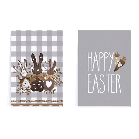 SDNall Easter Kitchen Towels And Table Decorations Set, Festive Microfiber Dishcloths With Rabbit And Egg Designs, Absorbent Reusable Home Wipes For Cleaning