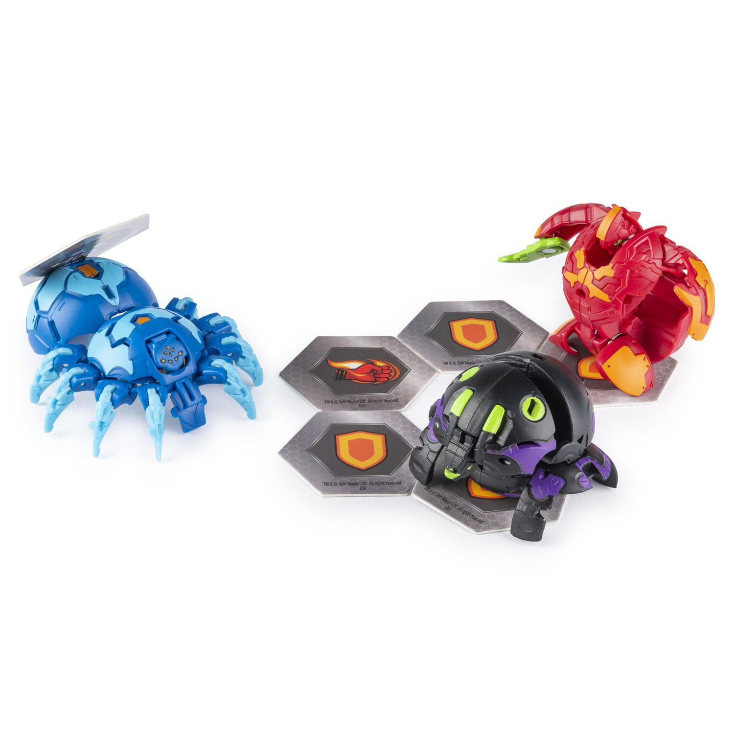 Bakugan, Starter Pack 3 personnages, Aquos Webam, Créatures transformables à collectionner, à partir de 6 ans