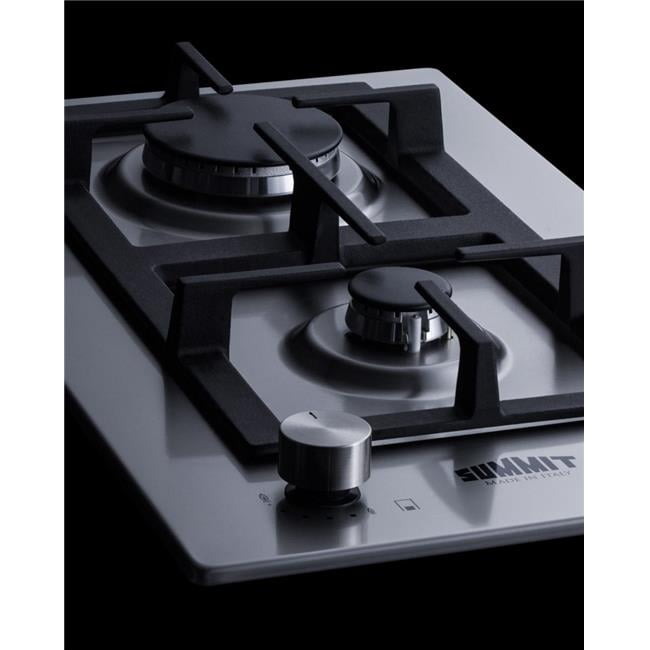 Summit Appliance GCJ2SSLP 12 in. 2-Burner Propane Gas Cooktop in Stainless Steel