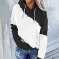 thumbnail image 2 of Timegard Womens Tops Long Sleeve Drawstring Hooded Sweatshirts Color Block Casual Loose Pullover Top, 2 of 4