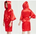 thumbnail image 2 of MIASHUI Peignoirs de Pyjama pour Enfants Garçons Filles en Soie Satinée à Capuche, Rouge, 5-6 Ans, 2 of 6