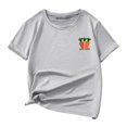thumbnail image 1 of MEZZALL T-Shirts Multicolores Décontractés pour Enfants à Motif de Lettres Imprimé, Col Rond, Manches Courtes, Gris, 100, 1 of 6