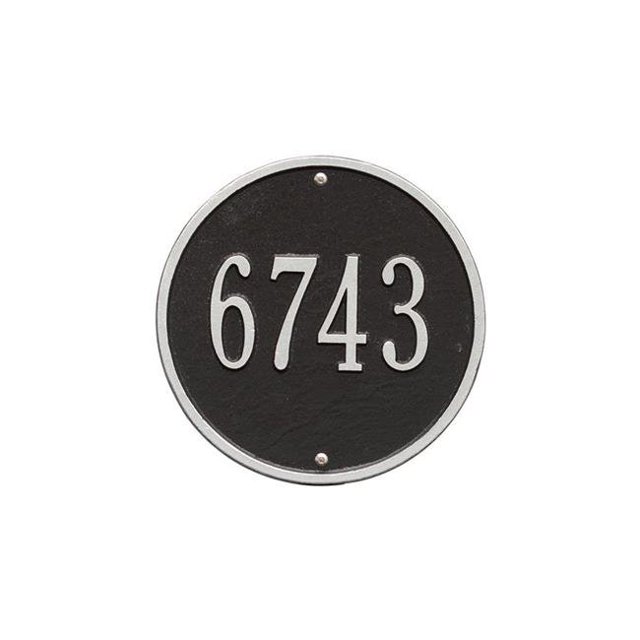 Whitehall 1033BS Rond - Mur de 9 Po de Diamètre - une Ligne- Noir/argent