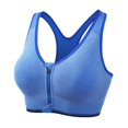 thumbnail image 1 of FYEGRE Sports Bras for Women Full Support Front Zip Closure Compression Bras Post Surgery Wireless Racerback Sport Brassiere Blue XXXXL, 1 of 4