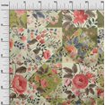 thumbnail image 3 of oneOone Cotton Flex Beige Fabric Florals Sewing Craft Projects Fabric Prints By Yard 40 Inch Wide, 3 of 4