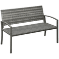 thumbnail image 1 of Outsunny Rattan Wicker Loveseat Garden Furniture with Armrests Gray, 1 of 10