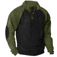 thumbnail image 1 of Besolor Mens Corduroy Sweatshirts Color Block Lapel Collar Button up Pullover Mock Neck Long Sleeve Sweaters Tops, 1 of 3
