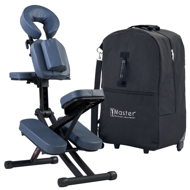 Master Massage Rio Portable Massage Chair – Royal Blue, Weighs 24 lbs, Aluminum Foldable Frame, Fully Adjustable for Maximum Comfort and Portability.