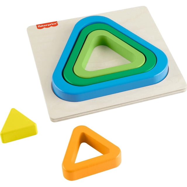 Fisher-Price Mini Puzzle Arc-en-Ciel en Bois Triangle - Exclusivité Walmart