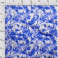 thumbnail image 2 of oneOone Cotton Poplin Blue Fabric Florals Sewing Material Print Fabric By The Yard 56 Inch Wide, 2 of 4