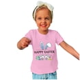 thumbnail image 2 of Penkiiy T-Shirts de Pâques pour Enfants Tout-Petits Garçons Filles Mode Oreilles de Lapin de Pâques Oeufs de Pâques Imprimé Col Rond Imprimé Manche Courte Haut 9 Ans Rose, 2 of 4