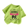 thumbnail image 3 of FhsagQ The 7th Of July Fille Enfant Mignonne Graphique Col Rond Manches Courtes Tee Été Décontracté T-Shirt Fille Printemps The 7th Of July T-Shirts Taille 6 Vert Pâle 8-9 Ans, 3 of 5
