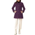 thumbnail image 2 of INSPIRE CHIC Manteaux pour Femmes Col Peter Pan Boutonnage Simple devant à Boutons Manteaux d'Hiver L Rouge Violacé, 2 of 6