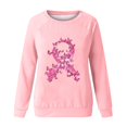 thumbnail image 4 of QATAINLAV Breast Cancer Awareness Sweatshirt for Women Pink Ribbon Graphic Basic Shirts Round Neck Long Sleeve Pullover Tops Pink S, 4 of 5
