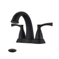 thumbnail image 1 of 4 inch Centerset Bathroom Faucet with Drain Assembly Matte Black, 1 of 5