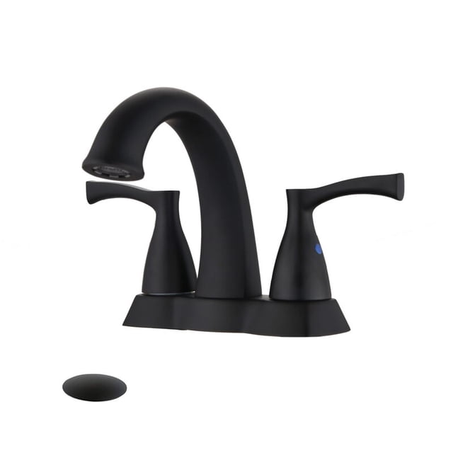 4 inch Centerset Bathroom Faucet with Drain Assembly Matte Black
