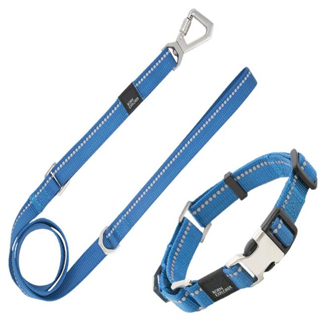 Pet Life CLSH15BLSM Advent Extérieur Série 3M Réfléchissant 2-en-1 Durable Martingale Formation Laisse & Col & 44; Bleu - Petit