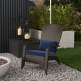 thumbnail image 2 of Outsunny Rattan Adirondack Chair Wicker Fire Pit Chair w/ Cushion Dark Blue, 2 of 10