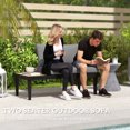 thumbnail image 4 of Outsunny Causeuse d'Extérieur avec Plateau Latéral, Causeuse de Patio Rembourrée, Gris, 4 of 10