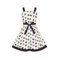 thumbnail image 2 of Robe Fille Cœur Coloré Noir à Pois Nœud Papillon Robe d'Été 6 Ans, 2 of 6
