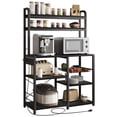 thumbnail image 4 of Bakers Rack with Power Outlet, Industrial Microwave Stand, Kitchen Bakers Rack with Metal Wire Drawer, 6-Tier Baker's Racks for Kitchens with Large Storage, Kitchen Buffet Table with Hutch, 4 of 9