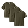 thumbnail image 2 of Plebaso Lot de 3 T-Shirts en Coton pour Enfants, Manches Courtes, Col Rond, Chandails Décontractés Unis Basiques, Hauts pour Unisexe, 2 of 5