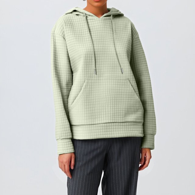 IMENGL Hoodies trendy knit drawstring pullover, Beige M, Size M-3XL