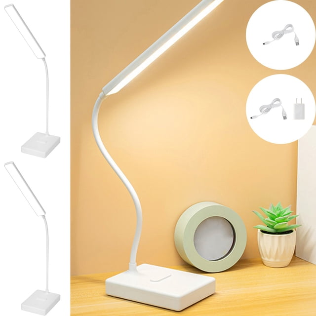 Iumwxz Desk Lamp Charging Small Desk Lamp with Phone Rack Student Eye Protection Desk Lamp Reading Desk Lamp Three Grades of Light Led Charging Table Lamp Bedroom Decor White Plastic New Year Savings