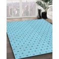 thumbnail image 3 of Ahgly Company Tapis d'Intérieur Ronds de Style Transitionnel Lavables à la Machine, Bleu Midi, 8 Pieds Rond, 3 of 7