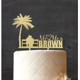 thumbnail image 2 of Mr and Mrs Couple Cake Topper Rustic Wooden Tree Wedding Cake Topper Cake Decoration 7-8 Inches Wide, 2 of 3
