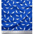 thumbnail image 1 of Soimoi Tissu Crêpe polyester Imprimé Floral & Chat 1 Yard 52 Pouces de Large, 1 of 3