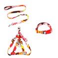 thumbnail image 3 of 3Pcs/Set Laisse en Alliage de Zinc Impression Réglable Moyen Extérieur Décoratif Harnais Lavable Accessoires pour Animaux Rouge, 1x120cm S, 3 of 9