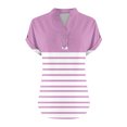 thumbnail image 4 of fatyb Womens Printed V Neck Tops Short Sleeve Button V Neck Tshirts Lightweight Summer Beach Blouses, 4 of 5