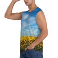 thumbnail image 3 of KLL Blooming Sunflower Field Print Workout Tank Tops Gym Sleeveless Fitness Muscle Tee-Medium, 3 of 7