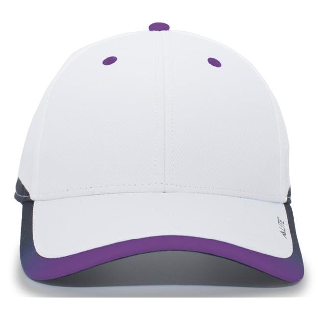 Pacific Headwear 416L.231.OS Lite Series Hook & Loop Adjustable Cap, White & Purple - One Size