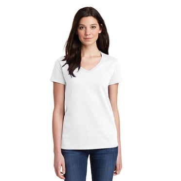Gildan Women's Heavy Cotton 100% Cotton V-Neck T-Shirt 5V00L