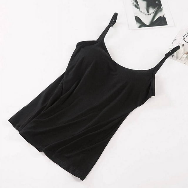 Womens Modal Built-in Bra Padded Camisole Yoga Tanks Tops