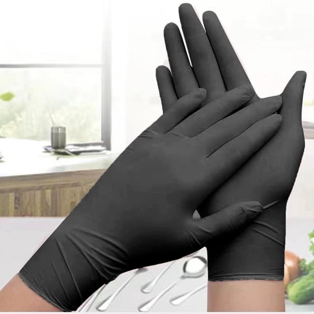 Gloves | Basic Nitrile Exam Gloves 55 Heavy Duty Powder Free Disposable Protective Handwear for Lab and Food Handling